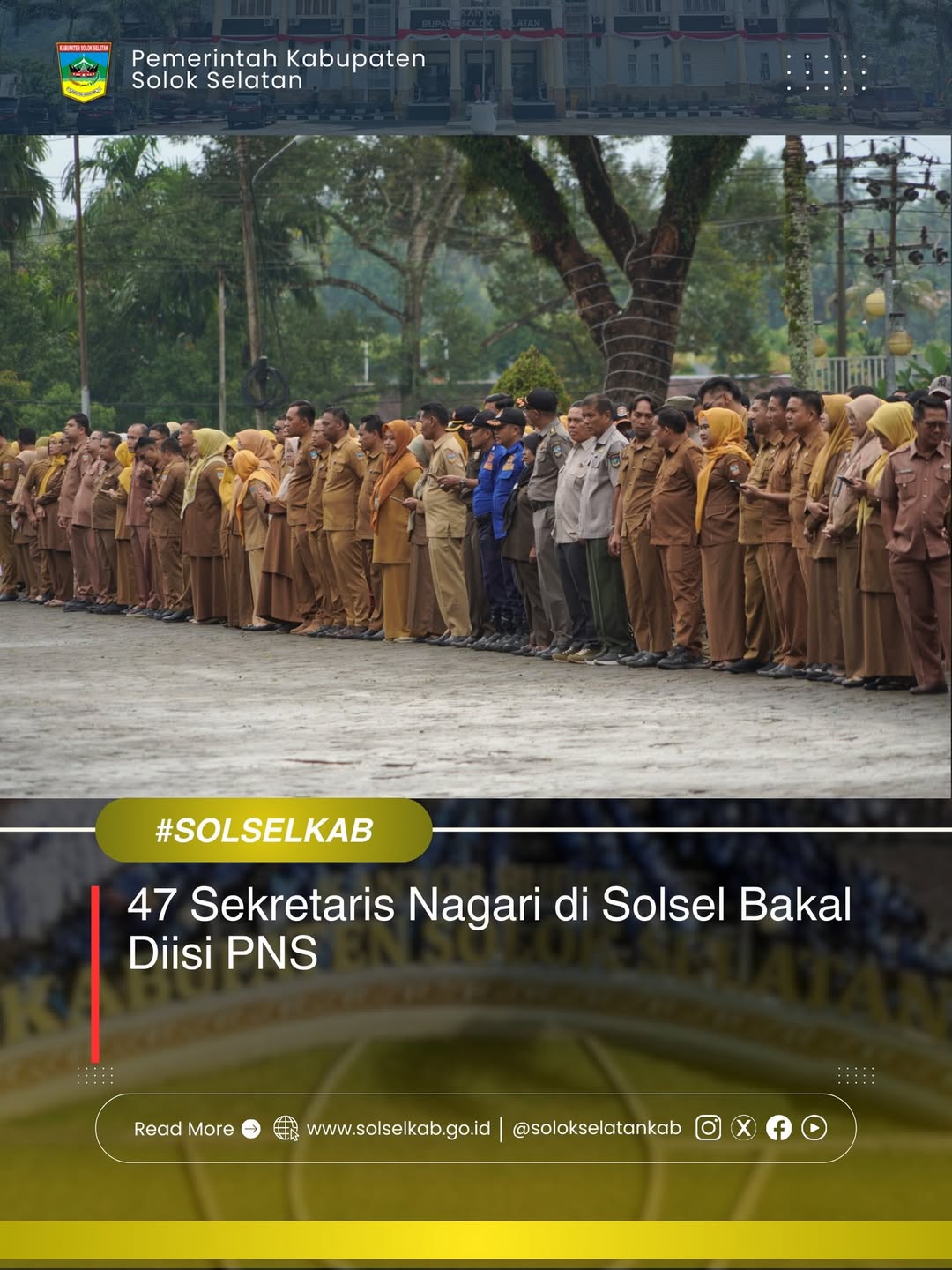47 Sekretaris Nagari di Solsel Bakal Diisi PNS