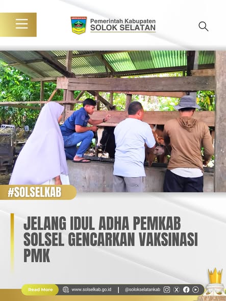 Jelang Idul Adha Pemkab Solsel Gencarkan Vaksinasi PMK