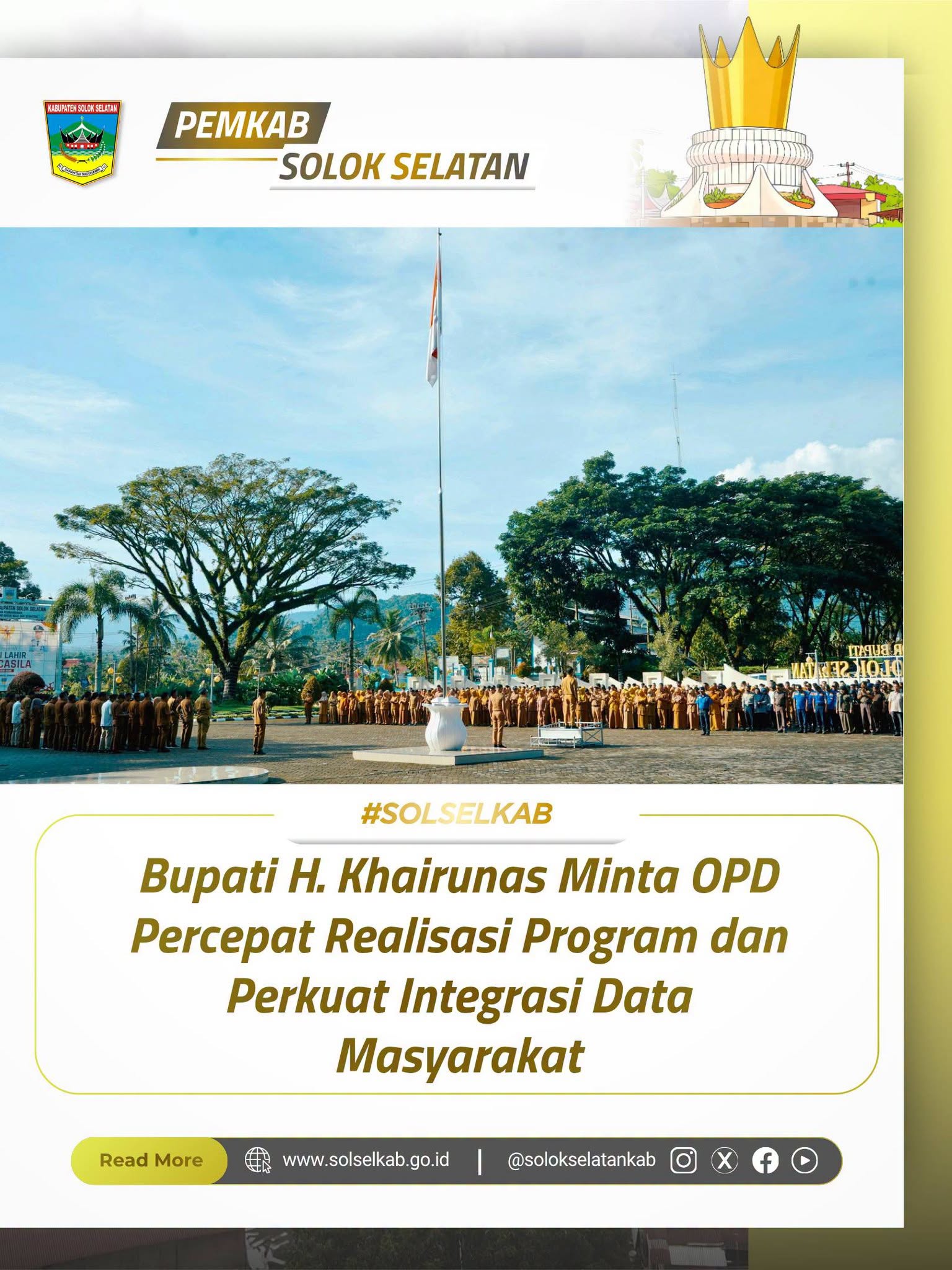 Bupati H. Khairunas Minta OPD Percepat Realisasi Program dan Perkuat Integrasi Data Masyarakat